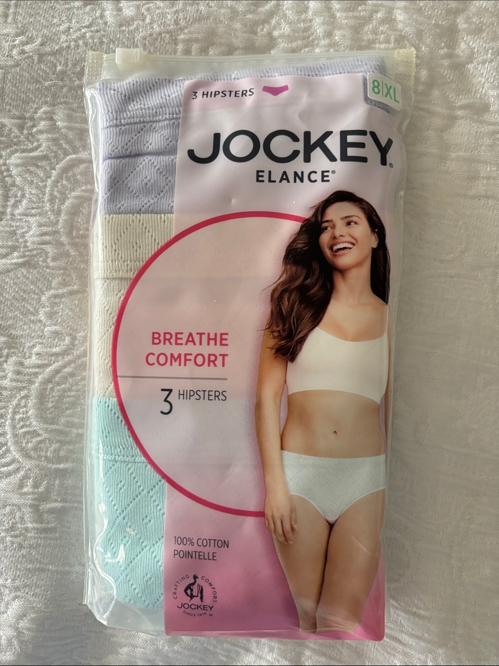 Jockey Elance Hipster 3-Pack - White, Light Blue, Light Purple